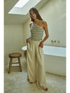 Ribbed Striped Halter Top