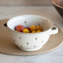  Cream Ceramic Colander 7"