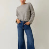 Boat Neck Long Sleeve Stripe Top