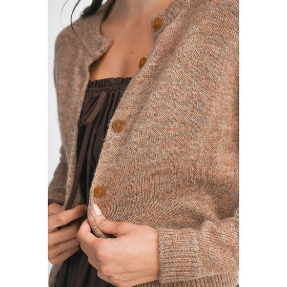 Brown Knit Wool Cardigan