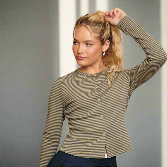 Button Down Striped Top