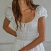 Cap Sleeve Smocked Midi Dress