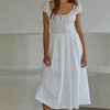 Cap Sleeve Smocked Midi Dress
