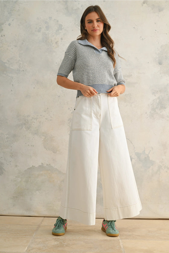Collared Knitted Top