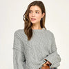Cropped Cable Knit Pullover