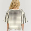 Loose Fit Cropped Striped Tee