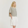 Loose Fit Cropped Striped Tee