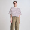 Loose Fit Cropped Striped Tee