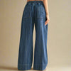 Denim Striped Relaxed-Fit Pants