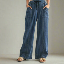  Denim Striped Relaxed-Fit Pants