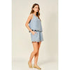 Embroidered Hem Flare Shorts