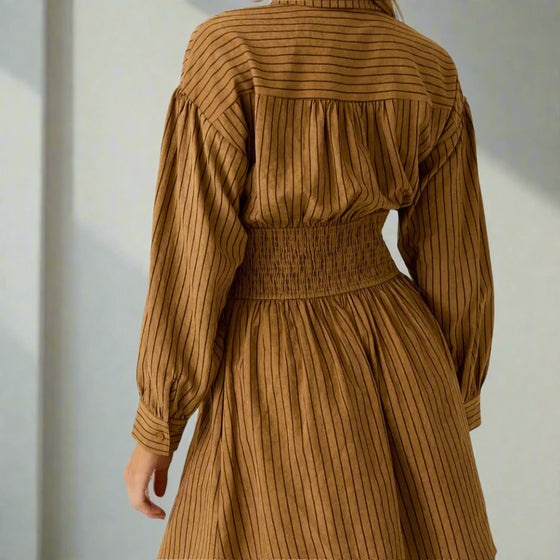 Empire Waist Long Sleeve Fit & Flare Mini Dress