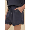 Eyelet Trim Drawstring Shorts