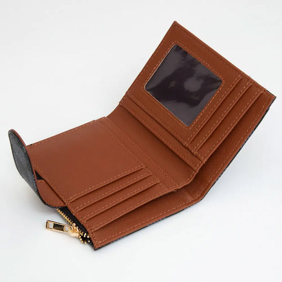 Checkered Fold Wallet
