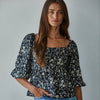 Floral Square Neck Top