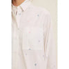 Full of Hearts Embroidery Button Down Long-Sleeved Shirt