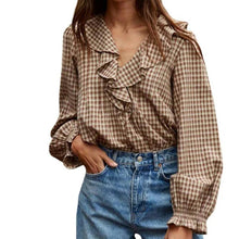  Gingham Ruffled Top