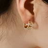 Gold Floral Hoop Earrings