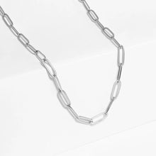  Silver paper clip link chain