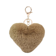  Heart-Shaped Faux Fur Keychain