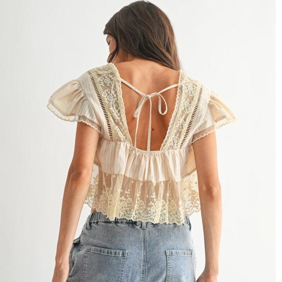Lace-Trimmed Blouse