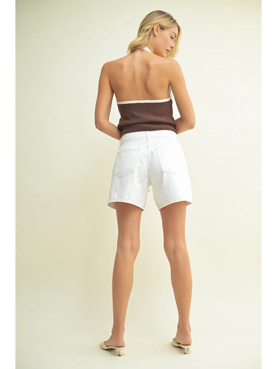 Lightweight Tie Waist Longer Short
