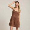 Linen Square Neck Mini Dress