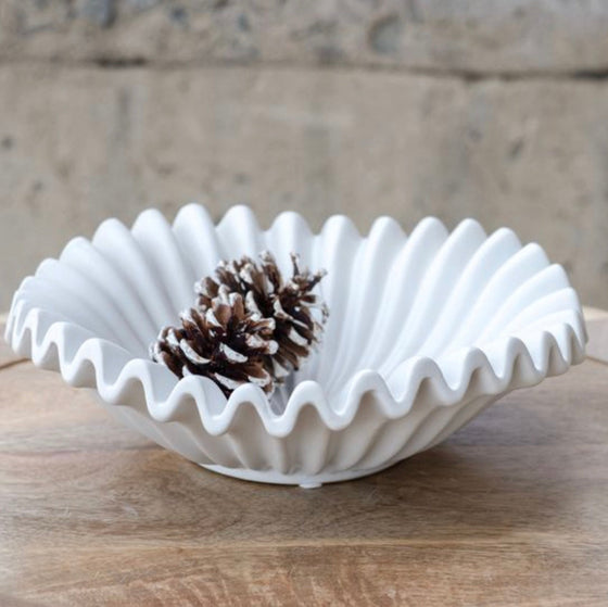 Matte White Decorative Dish - 9.6"