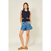 Mid Rise Flare Shorts