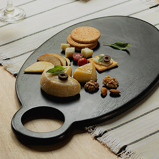 Midnight Mango Wooden Oval Cheeseboard-18X9 Inch