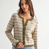 Olive Trim Cardigan