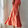 Pleated Flare Midi Dress