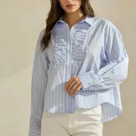 Pleated Striped Shirt