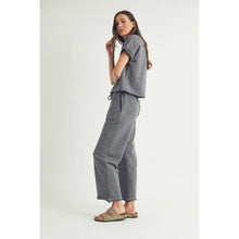  Raw Edge Detailed Wide Leg Pants