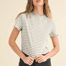  Ribbed Striped Top