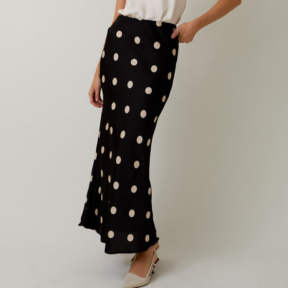Satin Polka Dot Skirt
