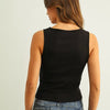 Side Button Ribbed Tank
