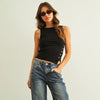 Side Button Ribbed Tank