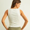 Side Button Ribbed Tank