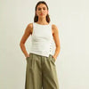 Side Button Ribbed Tank
