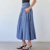 Smocked Waist Checked Skirt