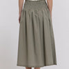 Smocking Waist Midi Skirt