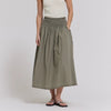Smocking Waist Midi Skirt