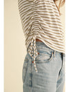 Striped Drawstring Top