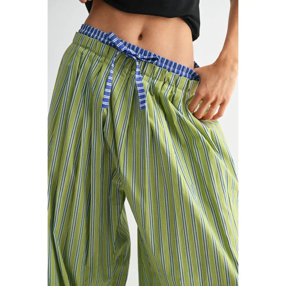 Striped Wide-Leg Trousers
