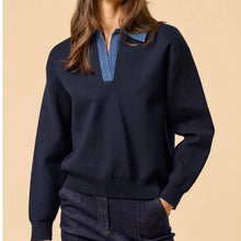  Denim Collared Sweater