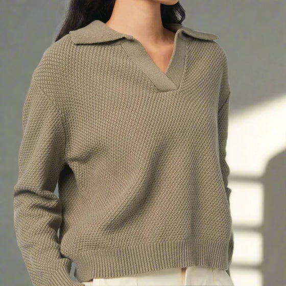 The Archie Sweater | Polo Collared Knit Sweater