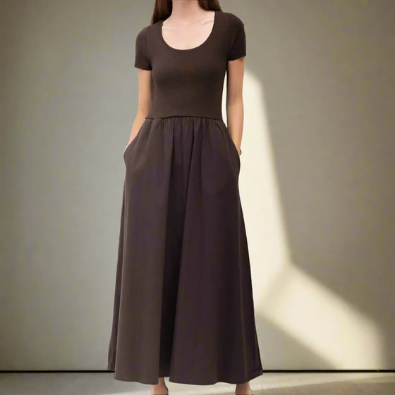 The Lynette Dress | Knit Short Sleeve Midi Dress