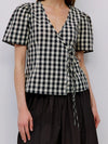 The Bridget Top | Gingham Tie Front Blouse