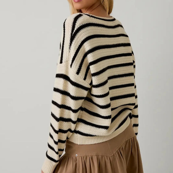 V-Neck Striped Cardigan